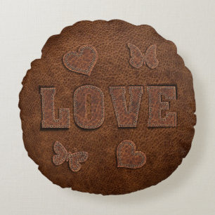 Love Western Style Round Pillow