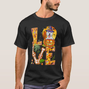 Love Westie Witch Pumpkin Scary Halloween Dog T-Shirt