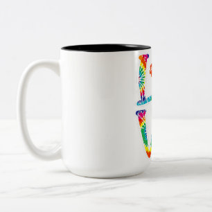 Love Whippet Tie Dye Rainbow Dog Lover Two-Tone Coffee Mug
