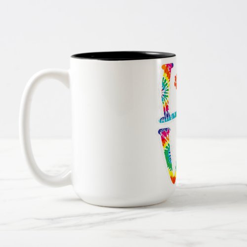 Love Whippet Tie Dye Rainbow  Dog Lover Two_Tone Coffee Mug