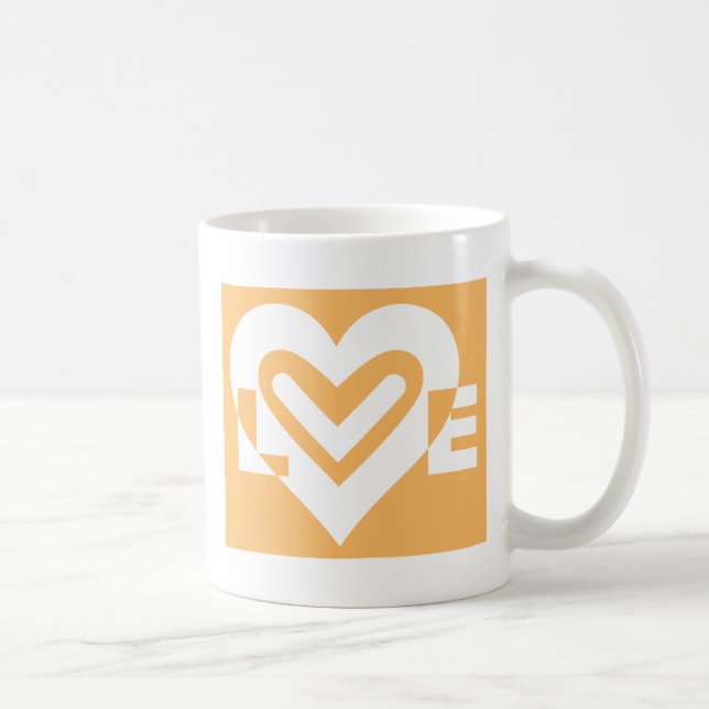 Love White and Orange Coffee Mug (Right)