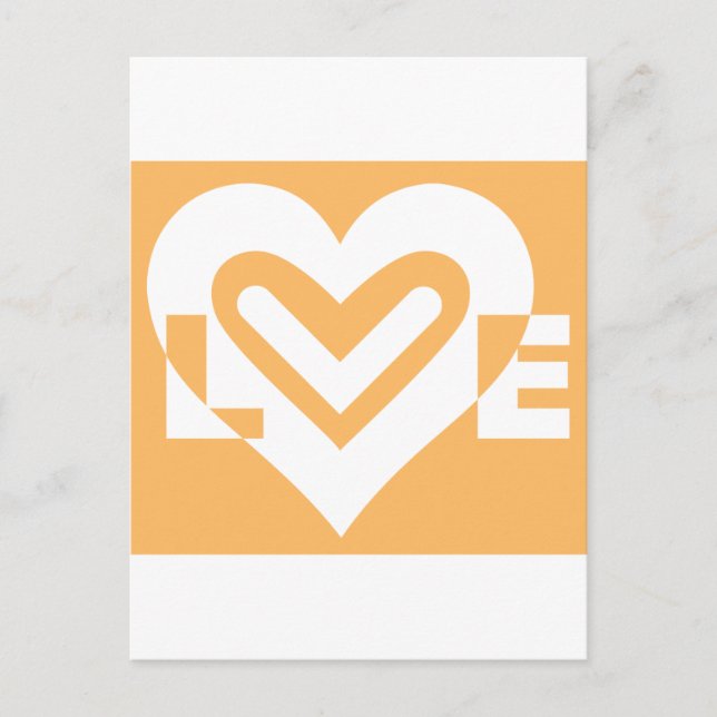 Love White and Orange Postcard (Front)