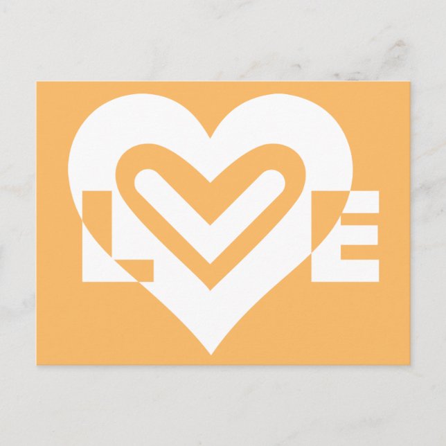 Love White and Orange Postcard (Front)