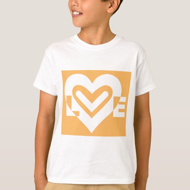 Love White and Orange T-Shirt (Front)
