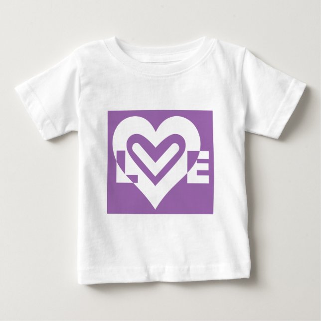 Love White and Purple Baby T-Shirt (Front)
