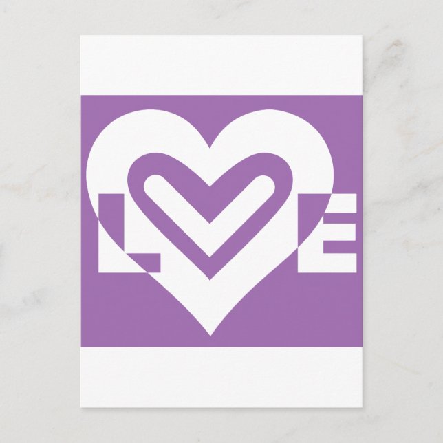 Love White and Purple Postcard (Front)