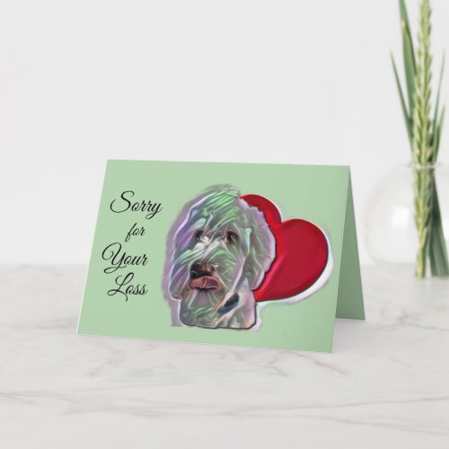 Love White Goldendoodle PopArt with Heart Card