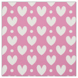 Love White Heart Polka Dots Pattern Pink Wenjr Fabric