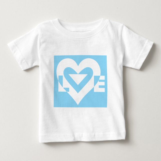 Love White on Blue Baby T-Shirt (Front)