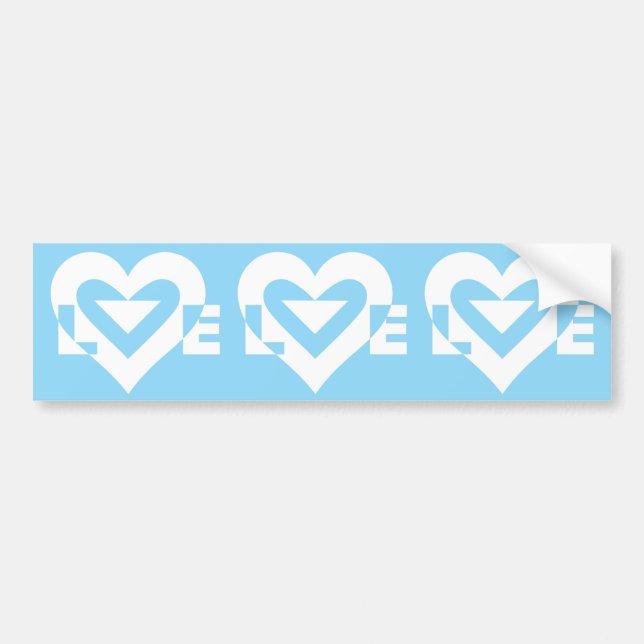 Love White on Blue Bumper Sticker (Front)