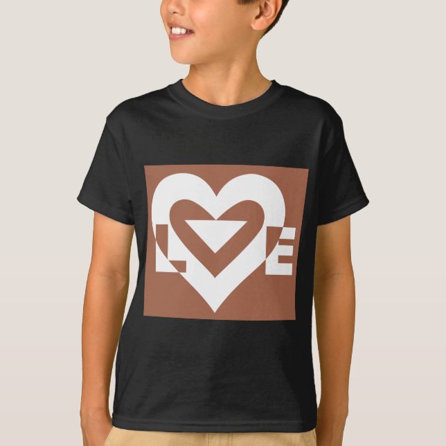 Love White on Brown T-Shirt (Front)