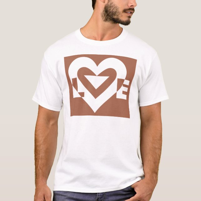 Love White on Brown T-Shirt (Front)