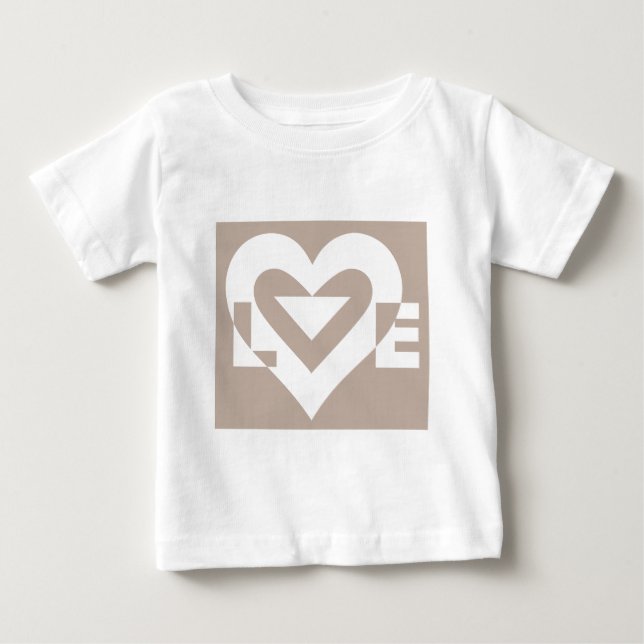 Love White on Gray Baby T-Shirt (Front)