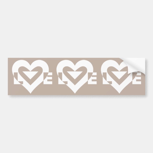 Love White on Gray Bumper Sticker (Front)