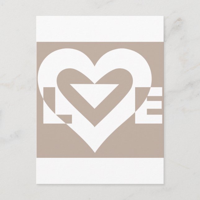 Love White on Gray Postcard (Front)