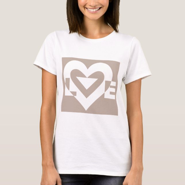 Love White on Gray T-Shirt (Front)