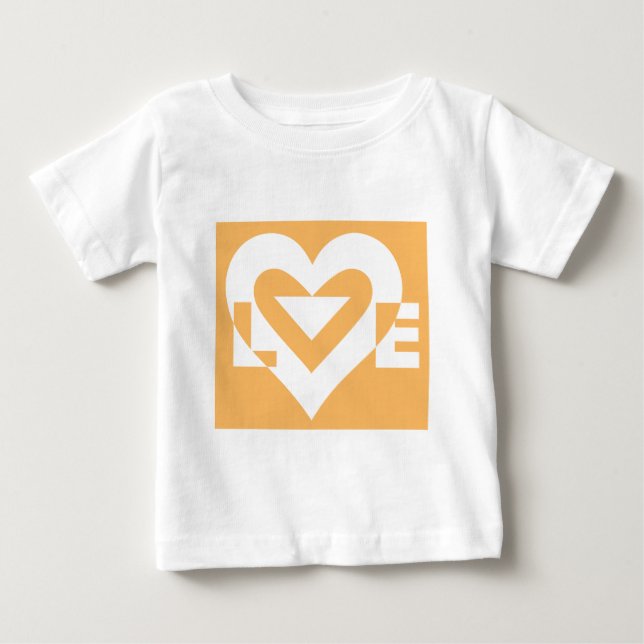 Love White on Orange Baby T-Shirt (Front)