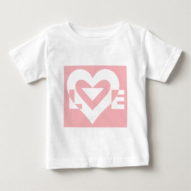 Love White on Pink Baby T-Shirt (Front)