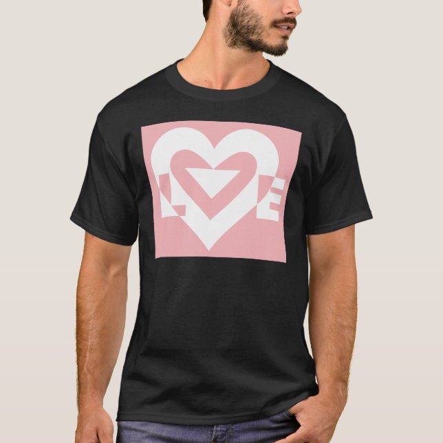 Love White on Pink T-Shirt (Front)