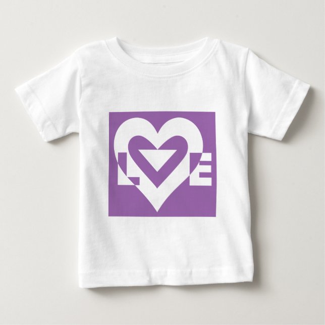 Love White on Purple Baby T-Shirt (Front)