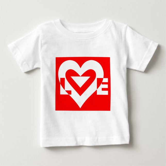 Love White on Red Baby T-Shirt (Front)