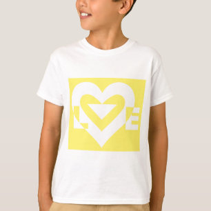 Love White on Yellow T-Shirt