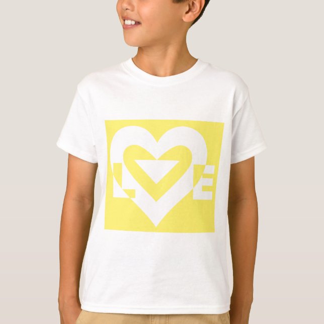 Love White on Yellow T-Shirt (Front)