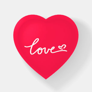 Love white text on pink  paperweight