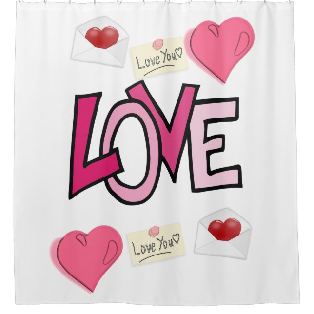love white valentines day showercurtain shower curtain (Front)