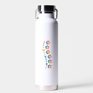 Love Who You Are – Rainbow Lettering Water Bottle