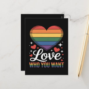 Love Who You Want Gay Pride LGBT Holiday Postcard