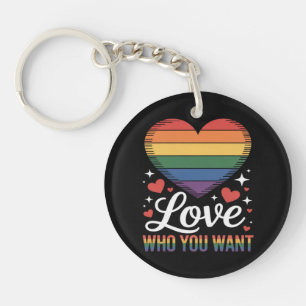 Love Who You Want Gay Pride LGBT Keychain