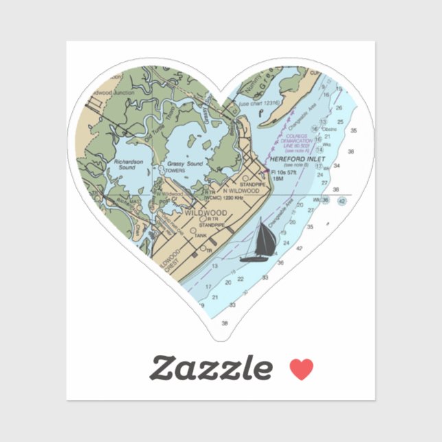 Love Wildwood NJ Chart Sticker (Sheet)