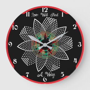 Love Will Find A Way - Lord Byron Quote Custom Large Clock