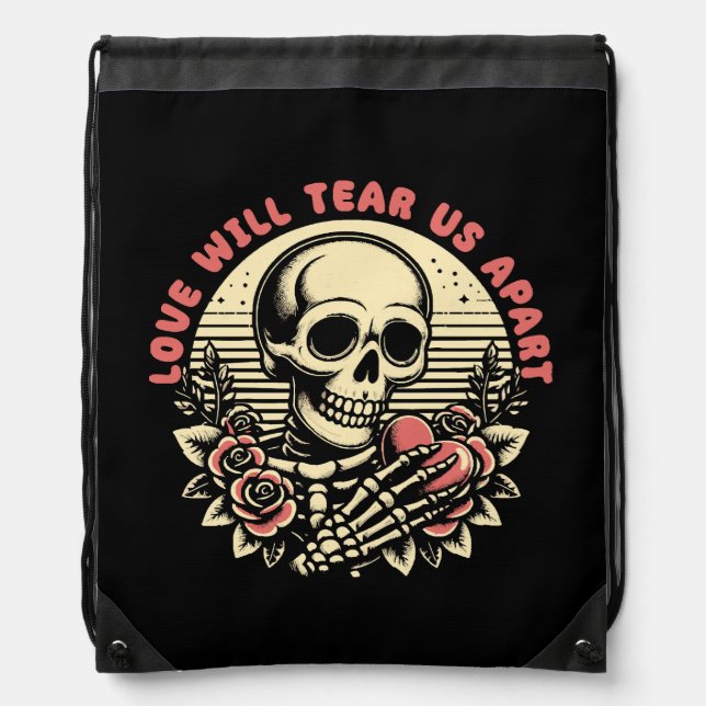 Love Will Tear Us Apart Drawstring Bag (Front)