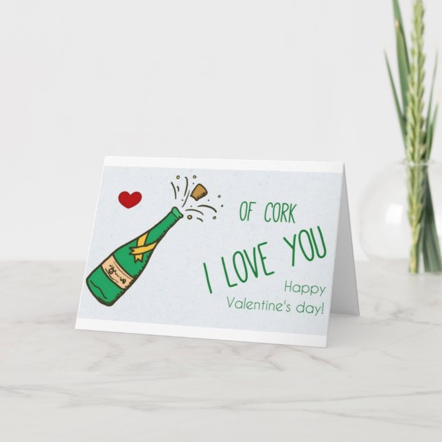 LOVE & WINE HUMOR FOR VALENTINE'S DAY HOLIDAY CARD (Front)