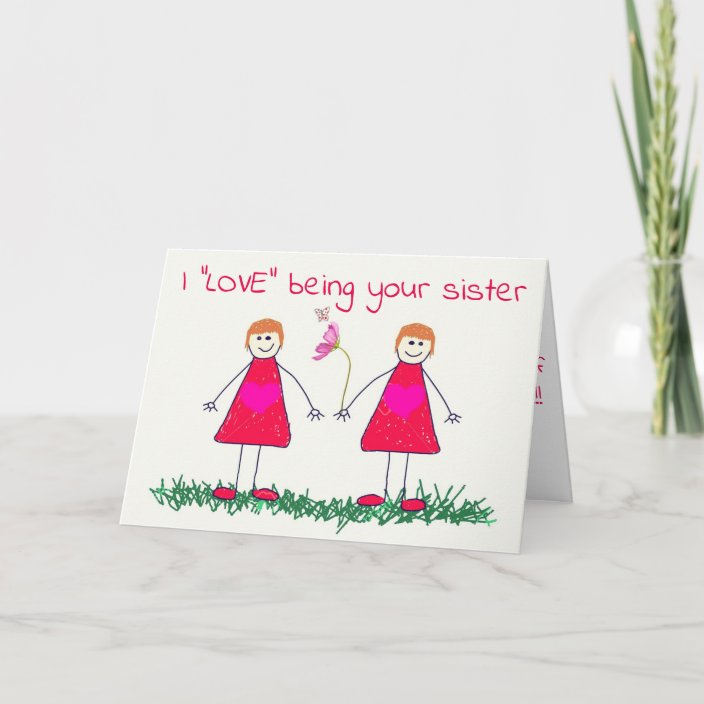 LOVE & WINE SHARE WITH YOU **SISTER** ON BIRTHDAY CARD | Zazzle.com