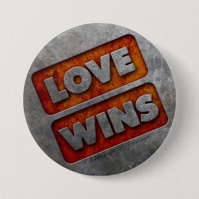 LOVE WINS button 03 grunge (Front)