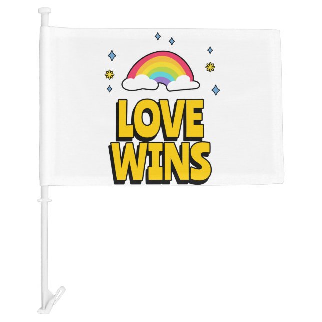 Love Wins  Car Flag (Front)