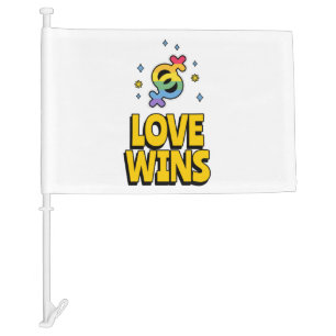 Love Wins Car Flag