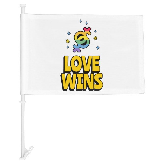 Love Wins  Car Flag (Front)