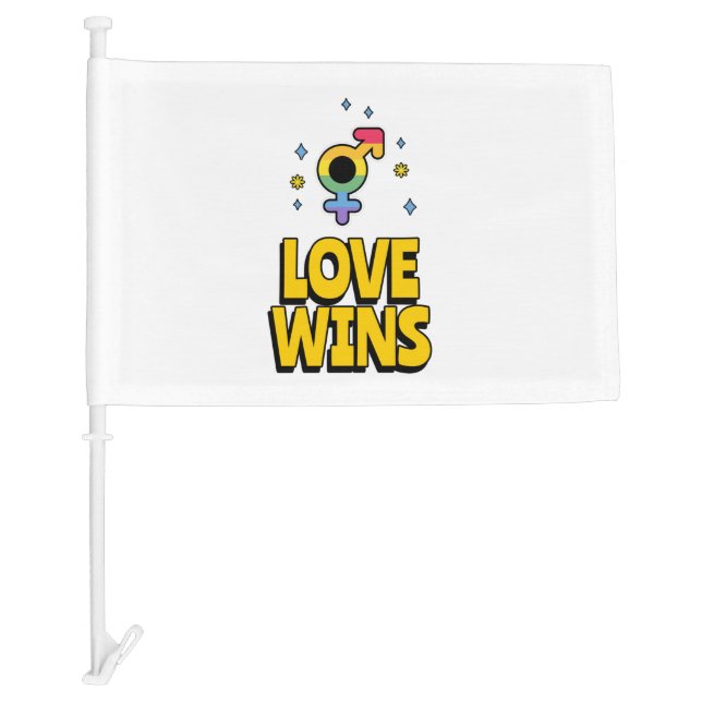 Love Wins  Car Flag (Front)