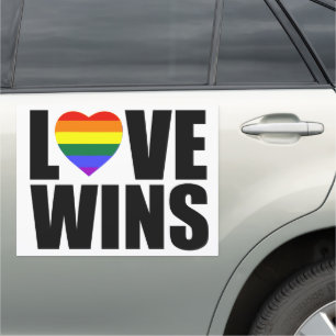 LOVE WINS! CELEBRATE MARRIAGE EQUALITY! T-Shirt Car Magnet