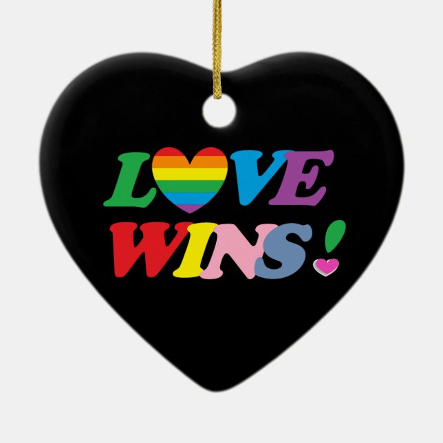 Love Wins! Ceramic Ornament (Back)