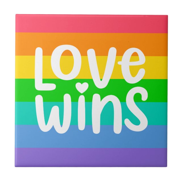Love Wins Ceramic Tile (Front)