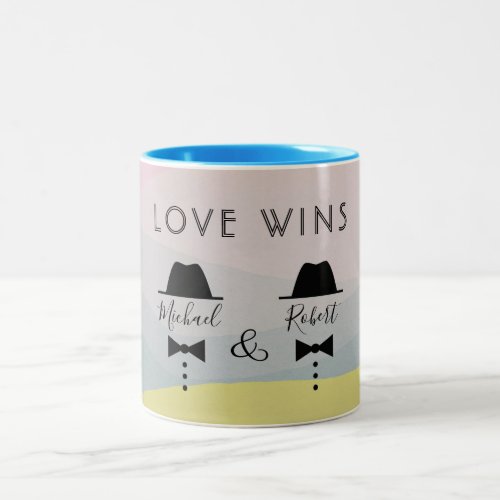 Love Wins Colorful Gay Pride Two_Tone Coffee Mug