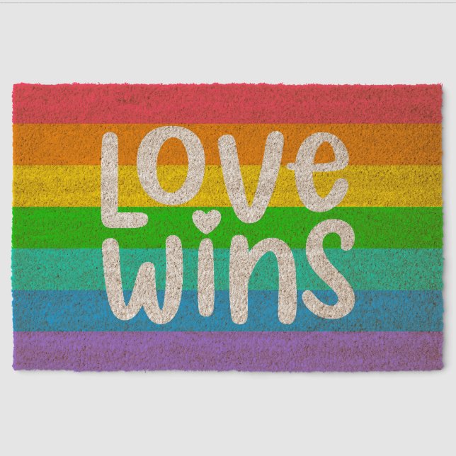Love Wins Fiber Doormat (Front)