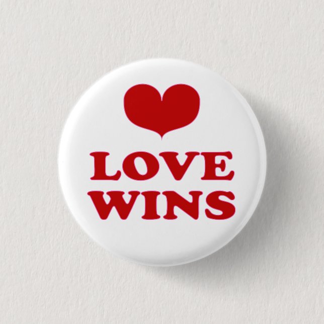 Love Wins - Fight Racism & Prejudice Button (Front)