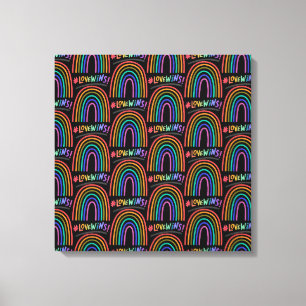 Love Wins Fun Rainbow Text  Canvas Print