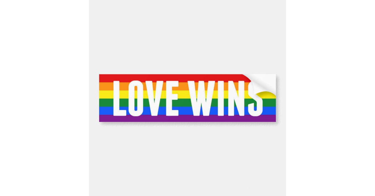 LOVE WINS gay marriage bumper sticker | Zazzle.com